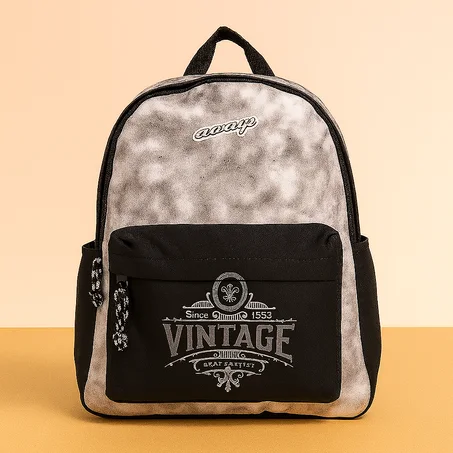 Sac à dos Vintage – Noir & Gris