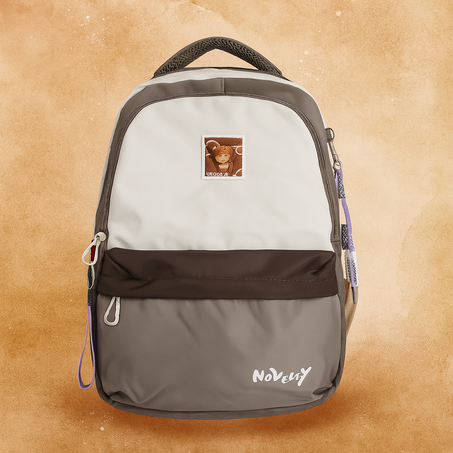 Sac à Dos Novelty Gris & Crème – Mixte Collège/Lycée