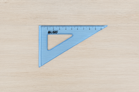 Équerre ALGO 14 cm – Plastique Transparent Bleu