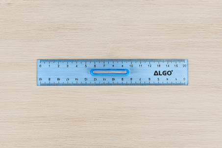 Règle ALGO 20 cm – Plastique Transparent Bleu