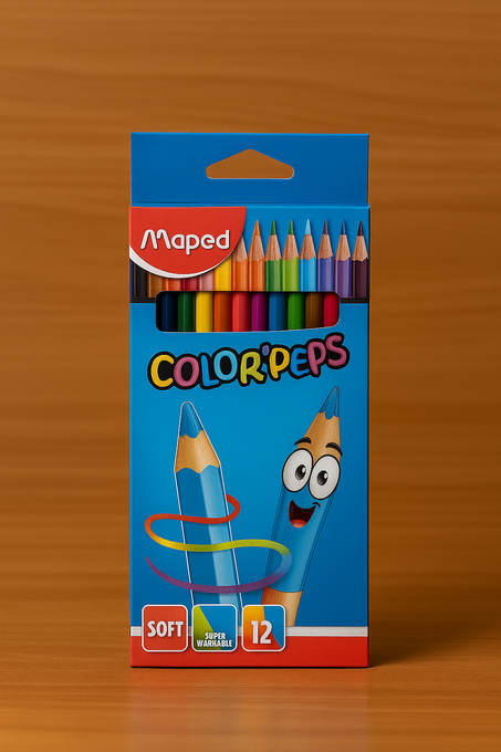 🖍️ Crayons de couleur MAPED– Boîte de 12 couleurs