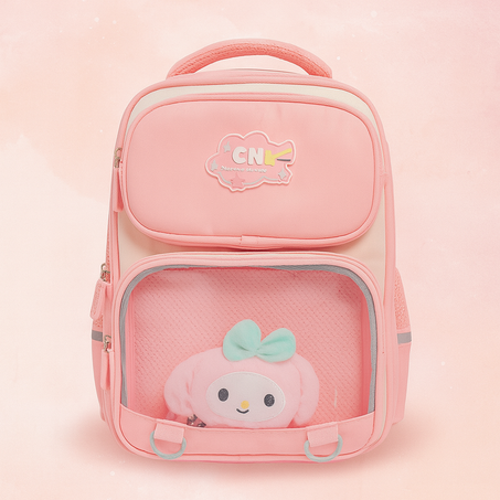 Cartable CNL Rose avec Peluche – Primaire Filles