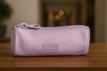 Trousse STYLE – Design Cylindrique Violet Pastel