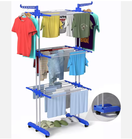 منشر غسيل عمودي 3 طوابق قابل للطي