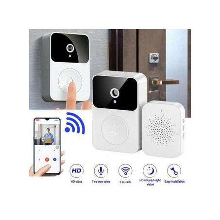 كاميرا جرس باب لاسلكية ذكية  بجهاز تحكم عن بعد ورؤية ليلية HD بالاشعة تحت الحمراء وواي فاي مع تغيير الصوت، جرس باب للتخزين التلقائي للامن المنزلي
