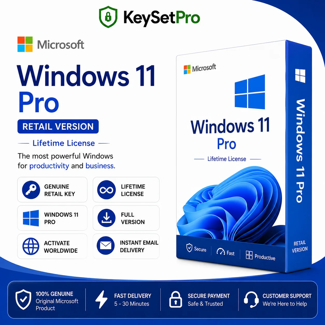 Microsoft Windows 11 Pro - Lifetime License (Retail)