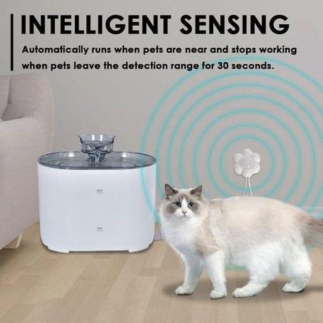 🐾 نافورة لاسلكية مع كاشف الحركة