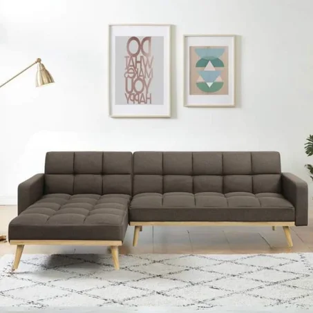 Canapé d’angle moderne avec méridienne – Style scandinave