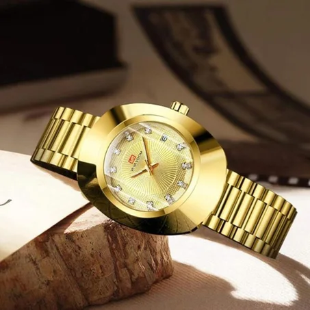 vava voom Montre pour femme VAVA VOOM dorée, étanche avec coffret et ajusteur - Or