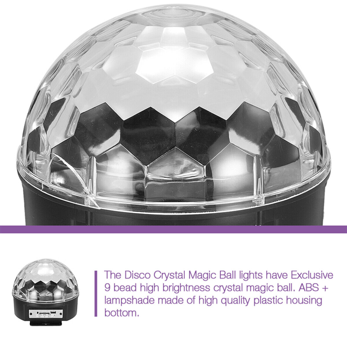 TG- Led Crystal Magic Ball Light Bluetooth Music