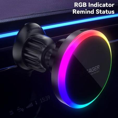 حامل وشاحن هاتف مغناطيسي للسيارة 15W – ثبات سرعة وأناقة في رحلة واحدة