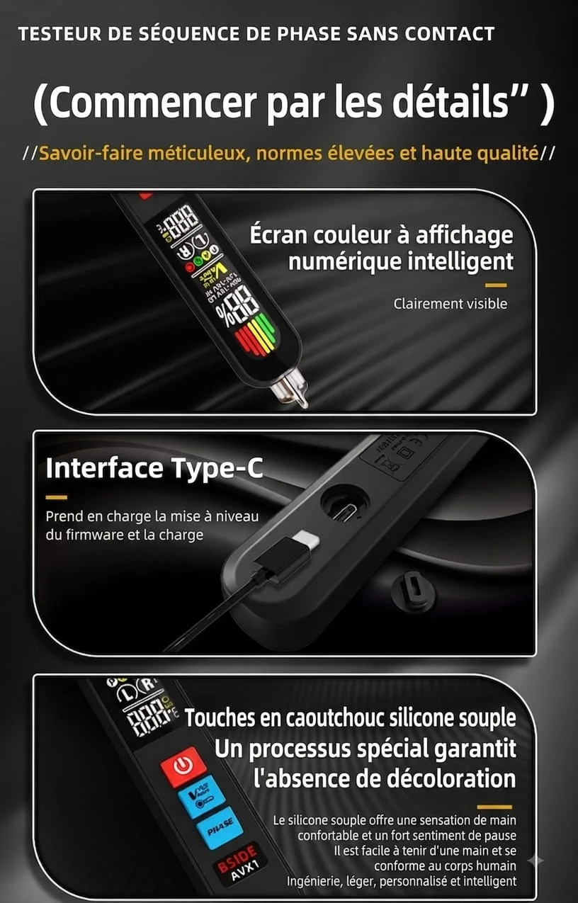 Testeur de tension et NCV 2-en-1