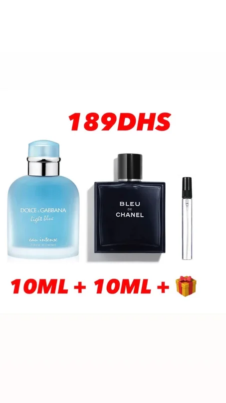 10ml light blue +10ml bleu de channel +10ml gratuit