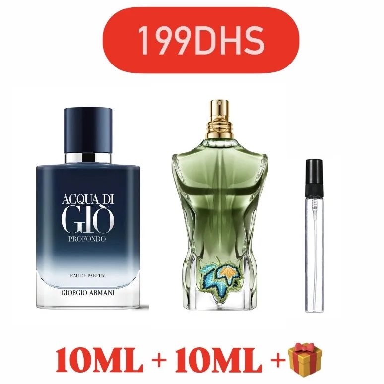 10ml aqua di gio +10ml jpg paradise garden +10ml gratuit