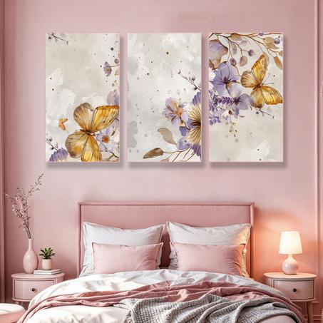 Évasion Douce – Tableau Papillons Doré 1