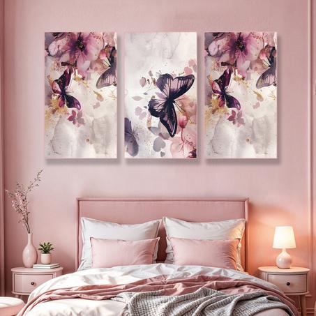 Évasion Douce – Tableau Papillons Roses 1