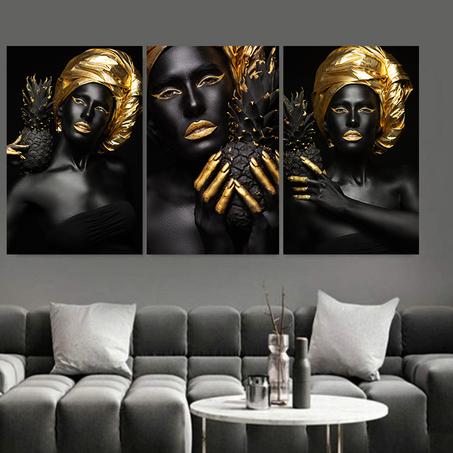 Tableau Moderne :  Femme Maquillage Doré