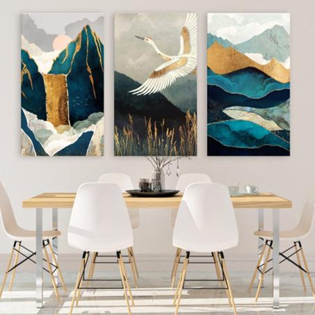 Tableau Moderne : Cascade,Montagne