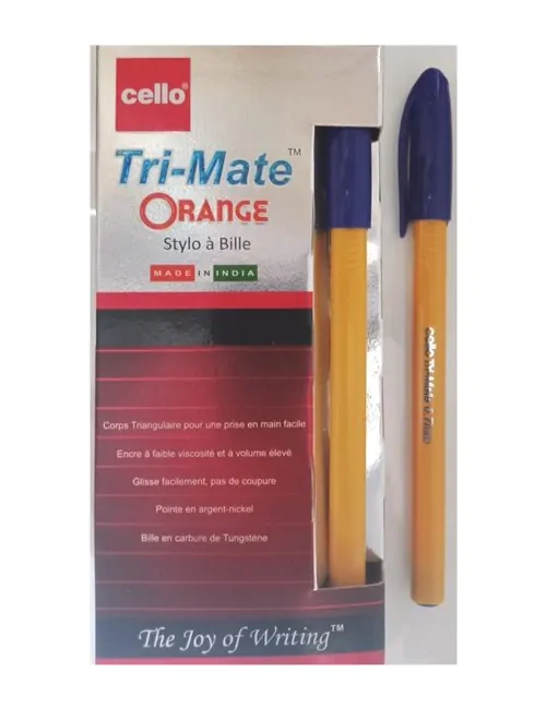 Original BIC CELLO Tri-mate Orange Stylos à bille Bleu