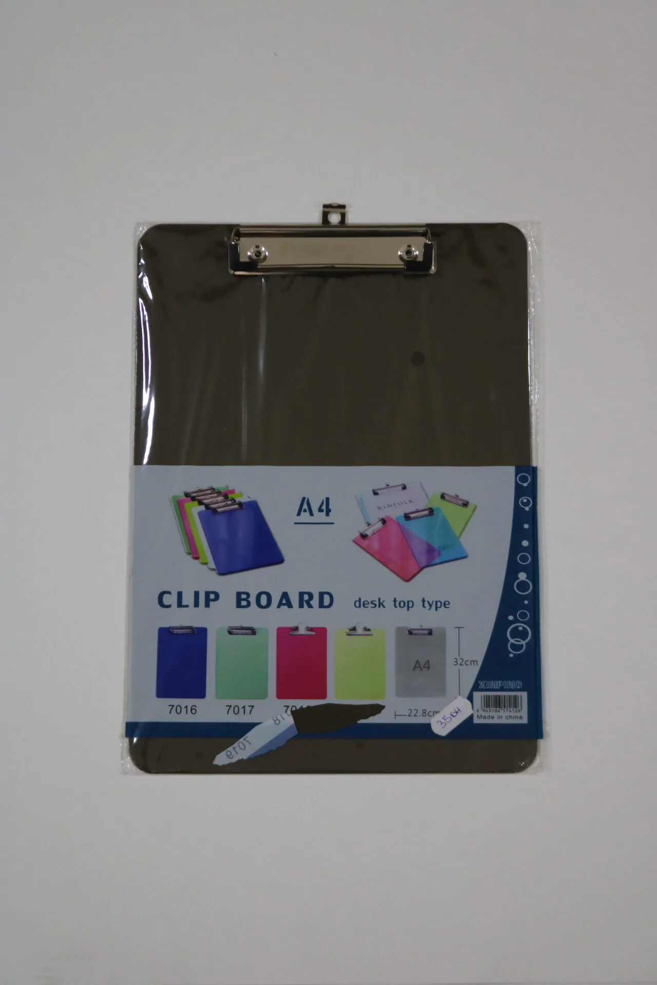 PORTE BLOC A4 COULEUR CLIPBOARD CLEAR 1PC
