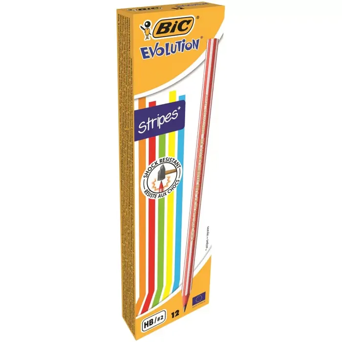 CRAYON NOIR EVOLUTION STRIPES HB2 BIC