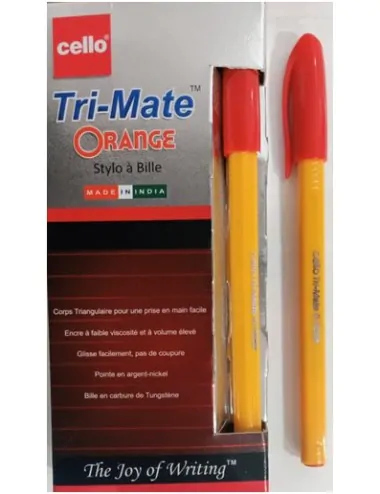 Original BIC CELLO Tri-mate Orange Stylos à bille rouge