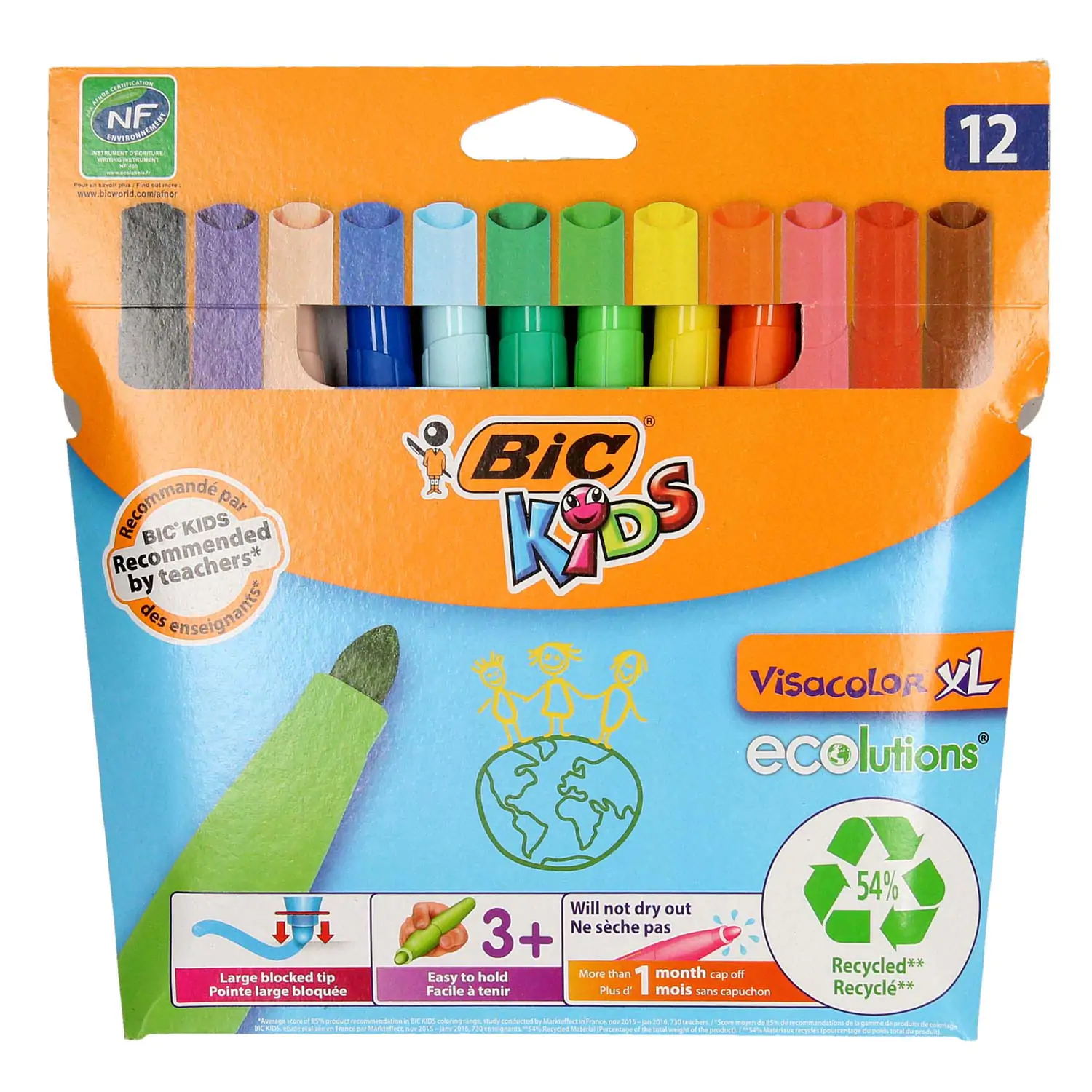 FEUTRE DE COLORIAGE BIC KIDS VISACOLOR XL ECOLUTIONS