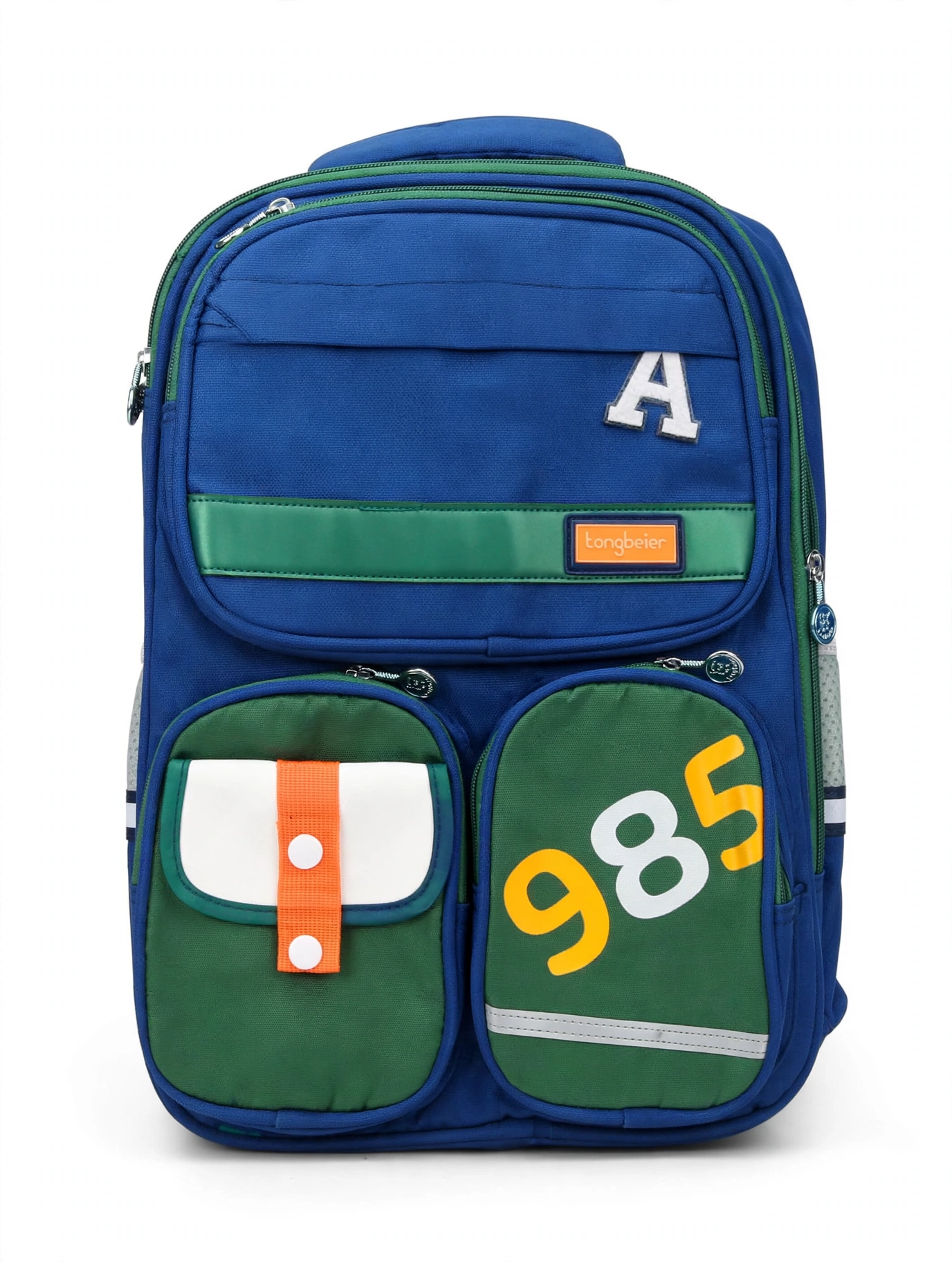 Sac à Dos Scolaire 985 - Tongbeier Bleu & Vert - Style Fun pour Garçon