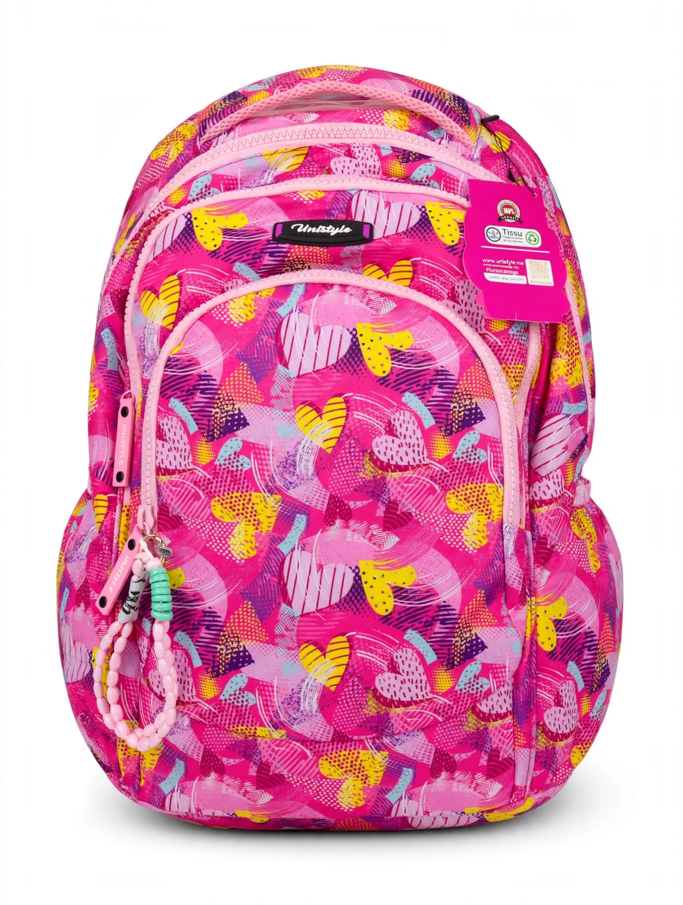 Sac à Dos Fille Cœur Unistyle Rose - Primaire - Grande Capacité