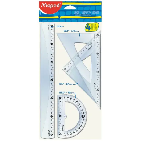 Kit de Traçage 30 cm 4 Pcs Geometric sachet Réf 242830 MAPED