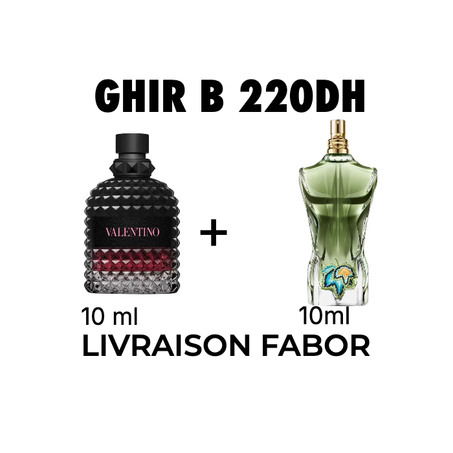 Pack de Jean Le Beau Paradise Garden et Valentino Uomo born in Roma Intense