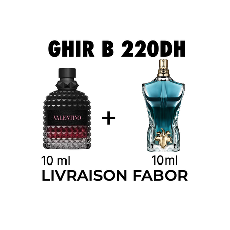 Pack de jean paul gaultier le beau edt et Valentino Uomo Born in Roma Intense