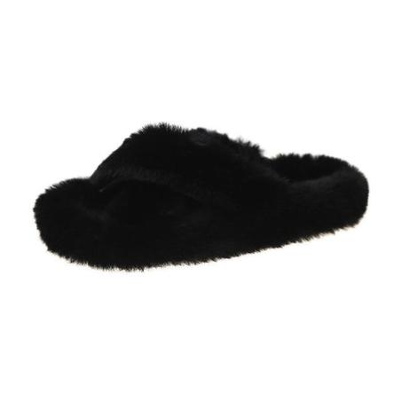 Slippers Cross band en fourrure pour un look d'hiver très tendance