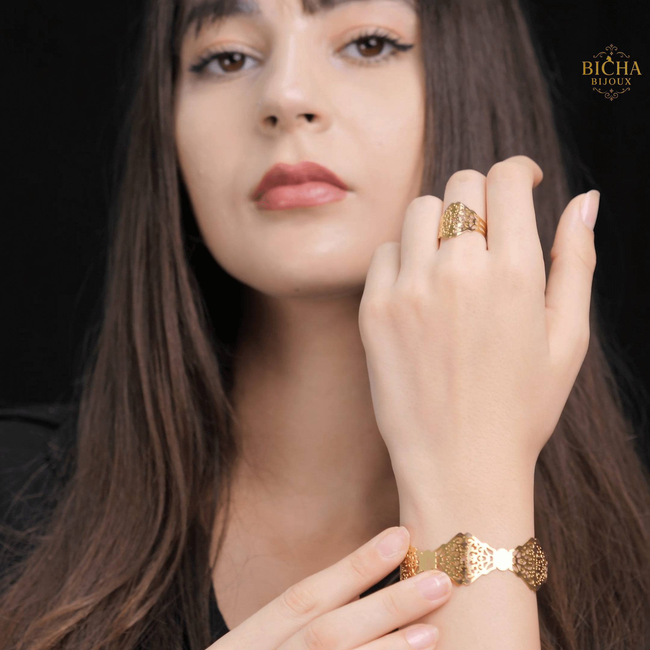 Bracelet et Bague Arabisca en Acier Inoxydable