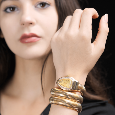 Montre Buulgarii femme serpenti  En acier inoxydable!✨💎