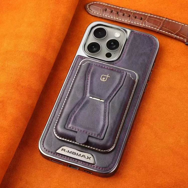 غلاف فاخر للهاتف IPhone مع محفظة مدمجة من الجلد