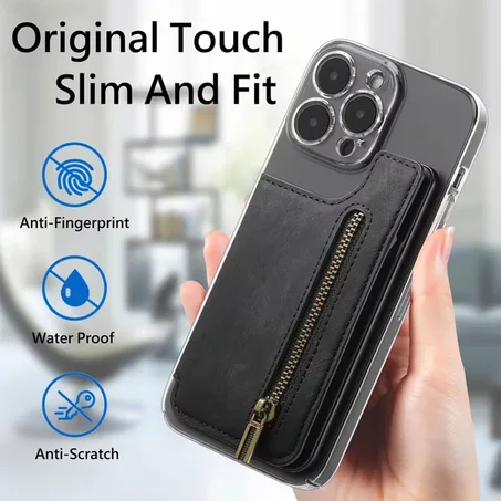 Étui portefeuille zippé pour téléphone avec emplacement de cartes – محفظة نقود وبطاقات
