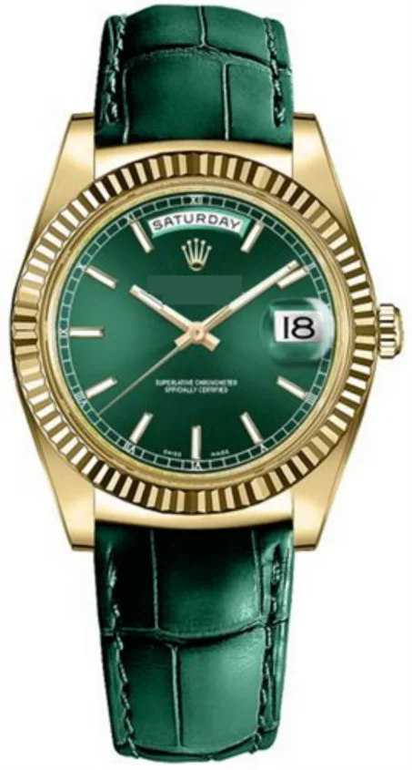 Day Date 36 Green Dial Solid 18k Gold Luxury Watch 118138