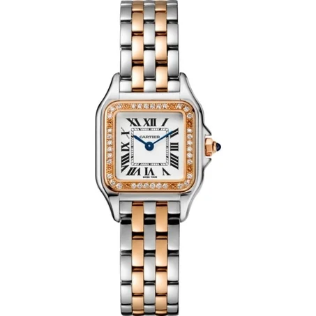 Cartier Panthère de Cartier Medium Steel/Rose Gold Diamond Bezel