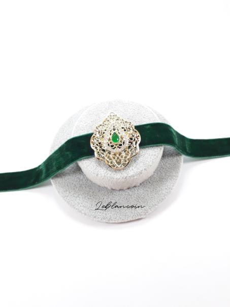 Ras de cou Beldi en velours vert