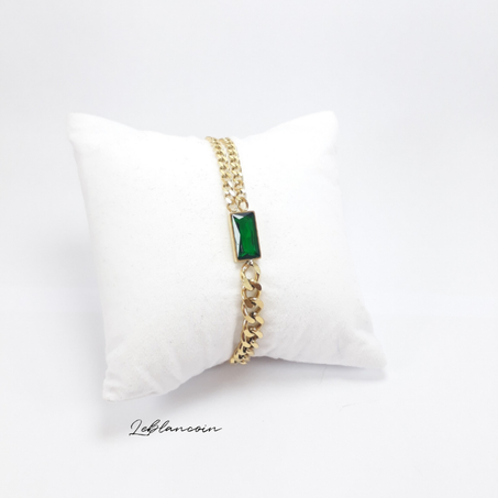 Gourmette Perle Vert