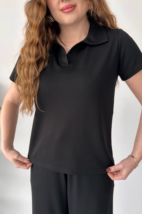 Costume en modal à col polo