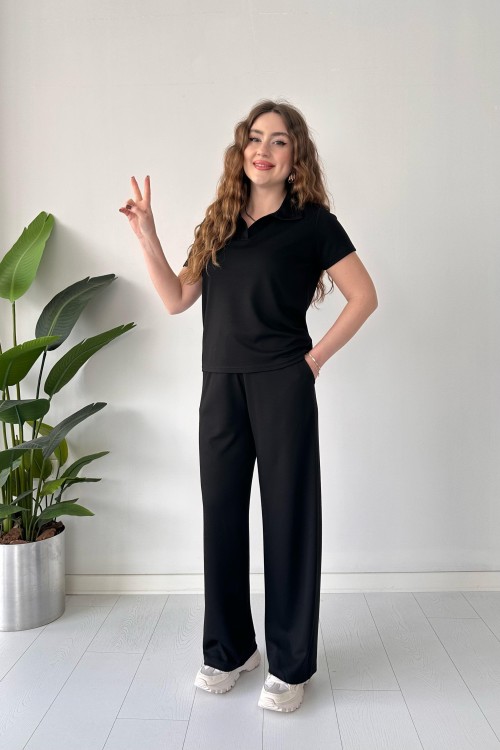 Costume en modal à col polo