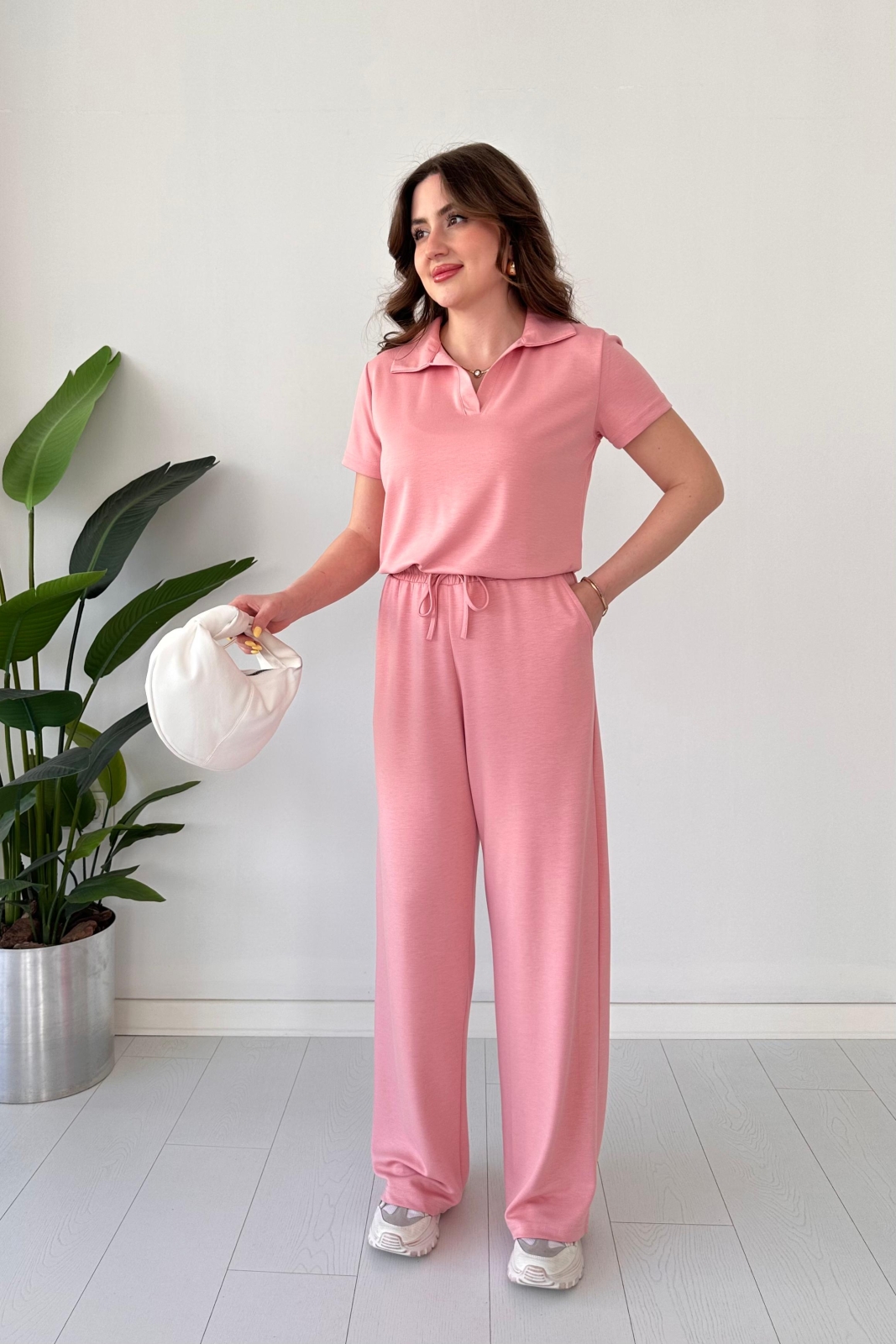 Costume en modal à col polo