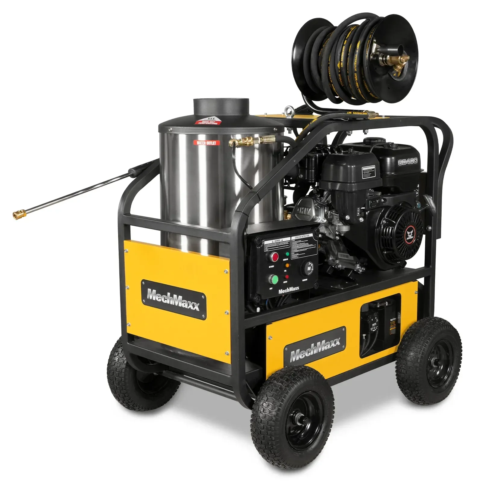 4000 PSI 4 GPM 15 HP ZONSEN E-Start Gas Engine Hot Water Pressure Washer Skid Mounted with 175 Gal Tank, HPW40DT