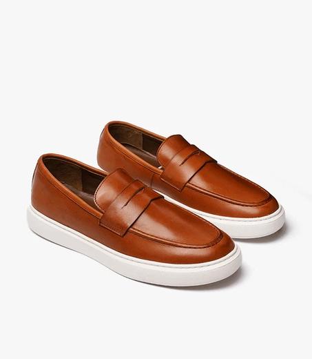 MOCASSIN ADDLER en Cuir, Marron, Noir et Bleu Nuit