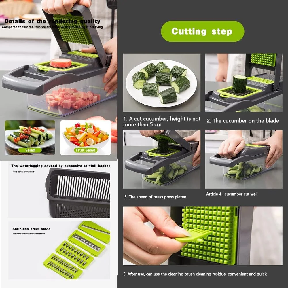 قطاعة خضروات متعددة الوظائف 12 في 1 - Multifunctional Vegetables Peeler 12in1
