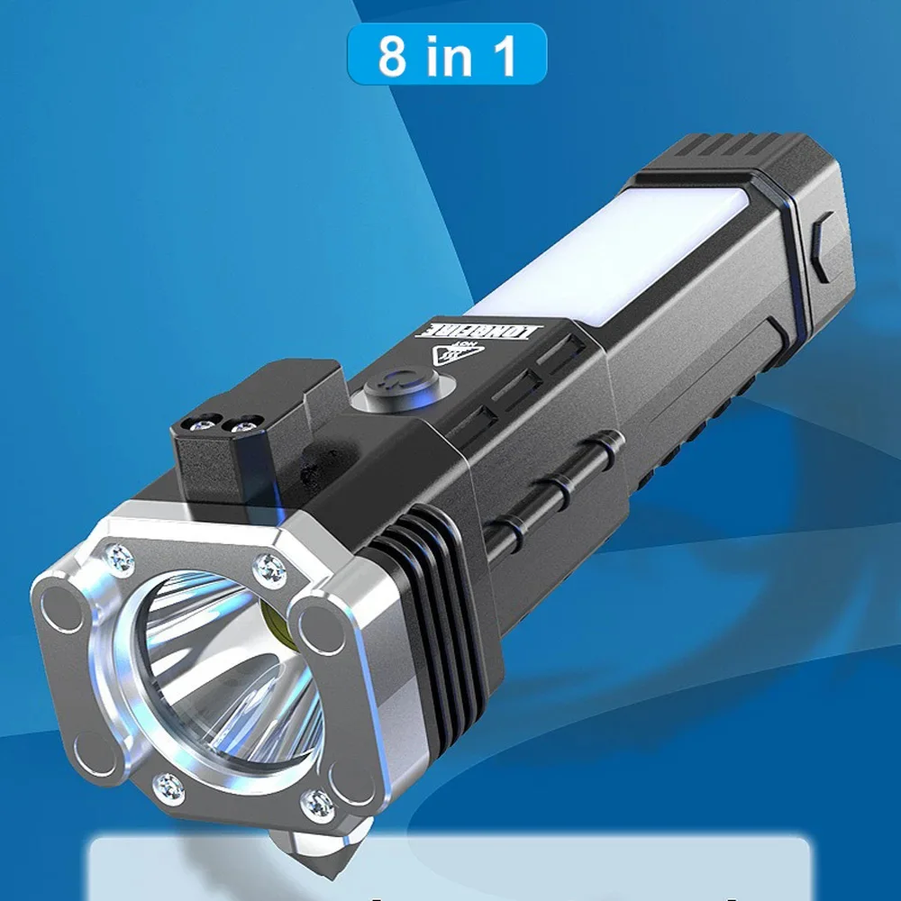 كشاف محمول متعدد الوظائف مع كشاف محمول - Portable LED Flashlight - 8 in 1