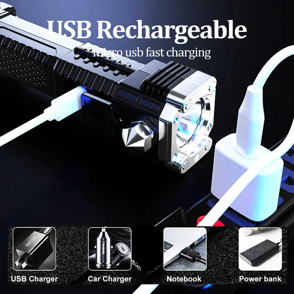 كشاف محمول متعدد الوظائف مع كشاف محمول - Portable LED Flashlight - 8 in 1