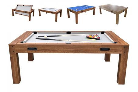 Table de Jeu Multijeux 4 en 1 – Billard, Air Hockey, Ping-Pong & Table de Salle